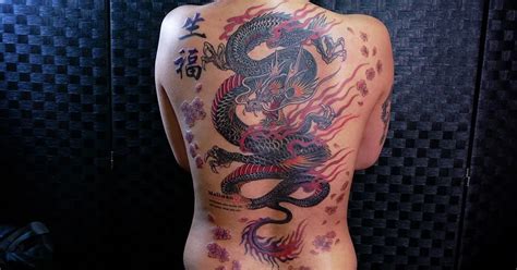 dragon back tattoos|japanese dragon back tattoo female.